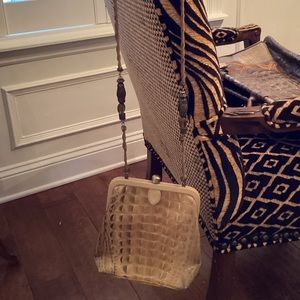 Small Alligator Purse w/ beaded strap